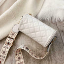 Fashion Women Leather Messenger Bag Cylinder Retro Shoulder Bags (White) A