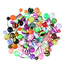50PCS Mix Color Stainless Acrylic Ball Barbell Bar Navel Belly Button Ring