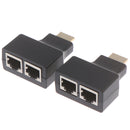 1Pair HDMI DualRJ45 CAT5E CAT6 ZTP LAN Ethernet HDMI Extender Repeater AdapterOZ