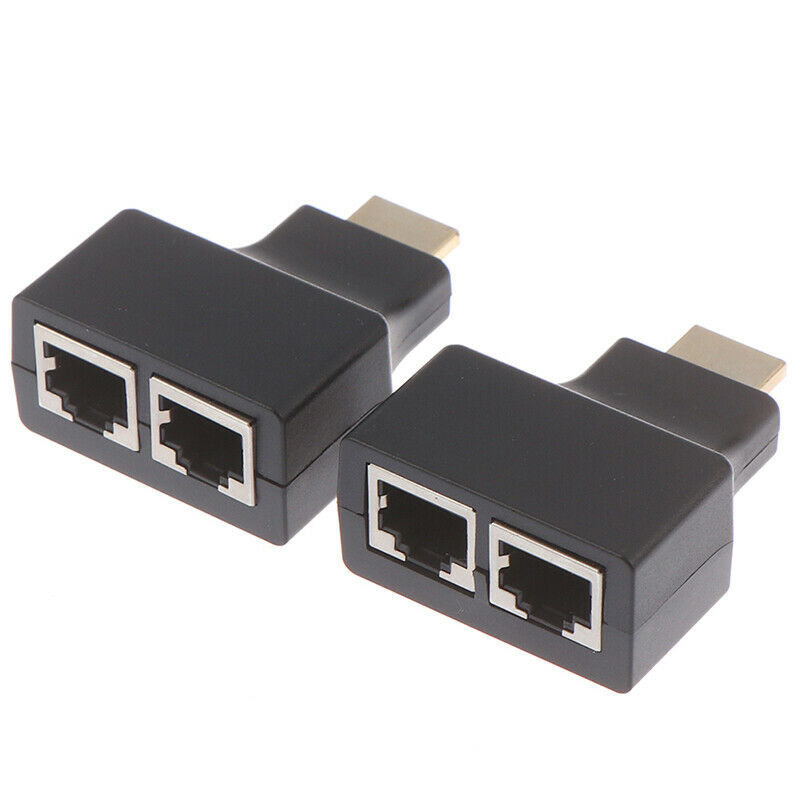 1Pair HDMI DualRJ45 CAT5E CAT6 ZTP LAN Ethernet HDMI Extender Repeater AdapterOZ