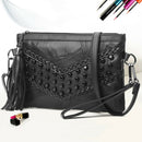 Women Sheepskin Solid Color Mini Messenger Bag Shoulder Crossbody  Handbags