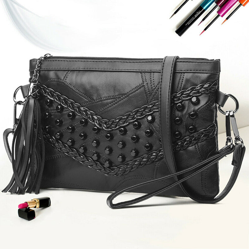 Women Sheepskin Solid Color Mini Messenger Bag Shoulder Crossbody  Handbags
