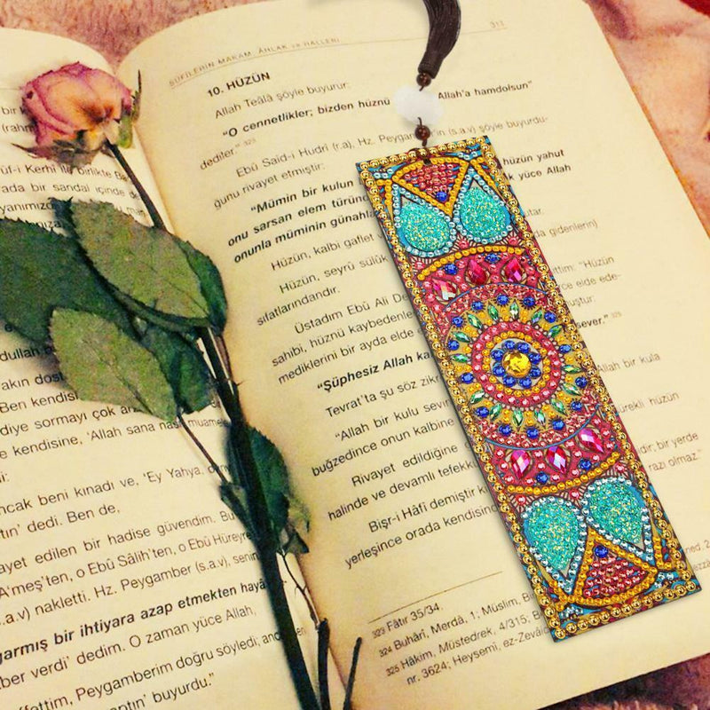 DIY Special Shaped Diamond Painting Creative Tassel Book Marks Leather Bookmark