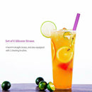 10pcs/Set Colorful Silicone Straws 9.8inch Reusable Straw 4 Bent 4 Straight Y2F9