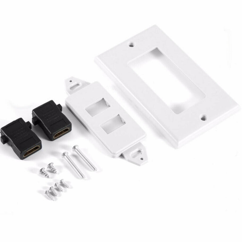 2 Pack HDMI Wall Plate, Dual 2 Port 4K HDMI Component Composite Audio Video