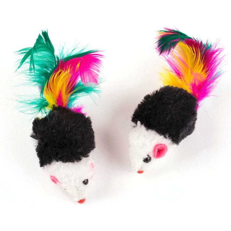 10pcs/Lot Soft Fleece False Mouse Feather Playing Toys For Pet Cat Funny Supplie