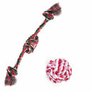 Small Dog/Cat Natural Cotton Knot and Ball Rope Chew Toys for Teeth Cleanin