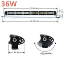 15Inch 36W LED Spot Light Bar Driving Offroad Work Lamp SUV ATV For JEEP