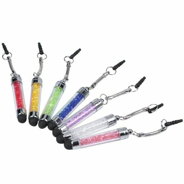 7x stylus rhinestone pencil pen touch pen multi function dustproof plug ear T1N3