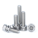 40Pcs M4 Phillips Hex Head Screws Spring/Flat Washer Sems Bolt Kit A2 Stainless