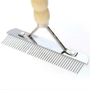 Dog Grooming Rake Cat Pet Comb Brush Tool Wooden Handle Hair Fur Comb