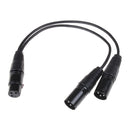 3pin xlr female jack to dual 2 male plug Y splitter cable adaptor cord  BX