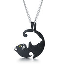 1 Pair Stainless Steel Yin Yang Cat Puzzle Piece Matching Couple Pendant