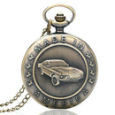 Car pocket watch retro design surrounding English alphabet car quartz pocke