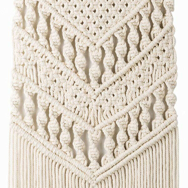 Macrame Woven Wall Hanging - Boho Chic Bohemian Room Geometric Art Decor -  E6B1
