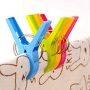 Pack of 4 Large Bright Colour Plastic Beach Towel Pegs Clips to Sunbed
