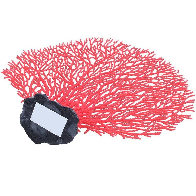5.5" Height Red Soft Plastic Branch Coral Emulational Underwater Plant Deco Z9T7