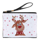 DIY Deer Special Shaped Diamond Painting Women Wristlet Purse Zipper Clutch