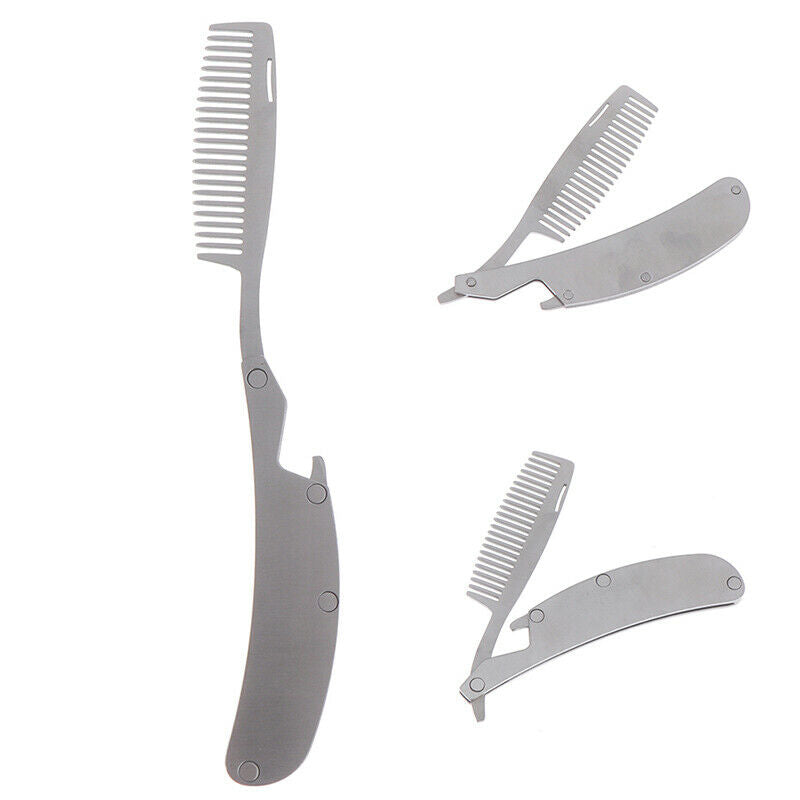 Stainless steel Hair Comb Men Dedicated Folding Comb Beard Brush Hair Care T BX