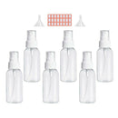 6pcs 50ml Transparent Empty Spray Bottles Refillable Cosmetic Containers A