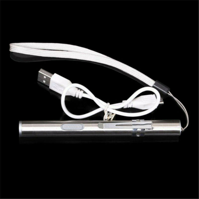 1*Waterproof Pocket LED Flashlight USB Rechargeable LED Torch Mini Penlight Lamp