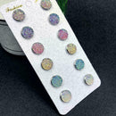 6 Pairs Stainless Steel Shiny Austrian Crystal Round Stud Earrings Set Jewe K3D2