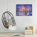 5D DIY Full Round Drill Diamond Painting Snow Street Cross Stitch Kit Decor