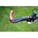 1 Pair Rubber Bicycle Handlebar Grips with Aluminum Bar Ends (Rose Red)