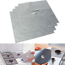 4Pcs Reusable Aluminum Foil Gas Stove Burner Cover Protector Liner Clean  ME