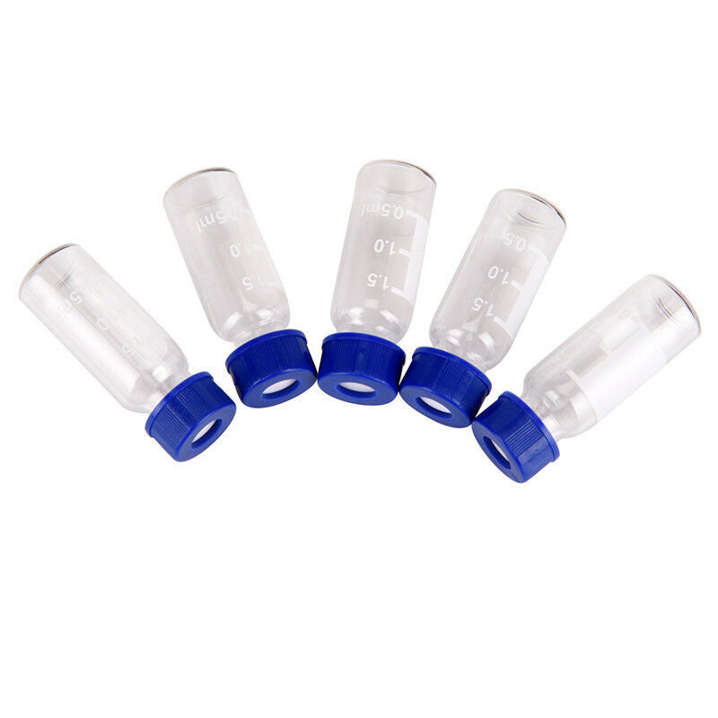 5x 2ml Transparent screw chromatographic bottle autosampler headspace vials  Ew