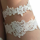 Wedding Garters Rhinestone Lace white Embroidery Floral Sexy Garters 2 pcs  V3R1