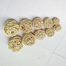 10 Pcs 3-7cm Rattan Wicker Ball Photo Props, Home Wedding Bowls DIY Trinkets