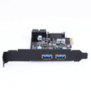 PCI-E to USB 3.0 2 Port PCI Express Expansion Card 19-Pin Power Connector