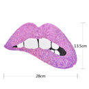 Purple sexy lips iron on sequins sew on patches DIY applique for clothes craft3c
