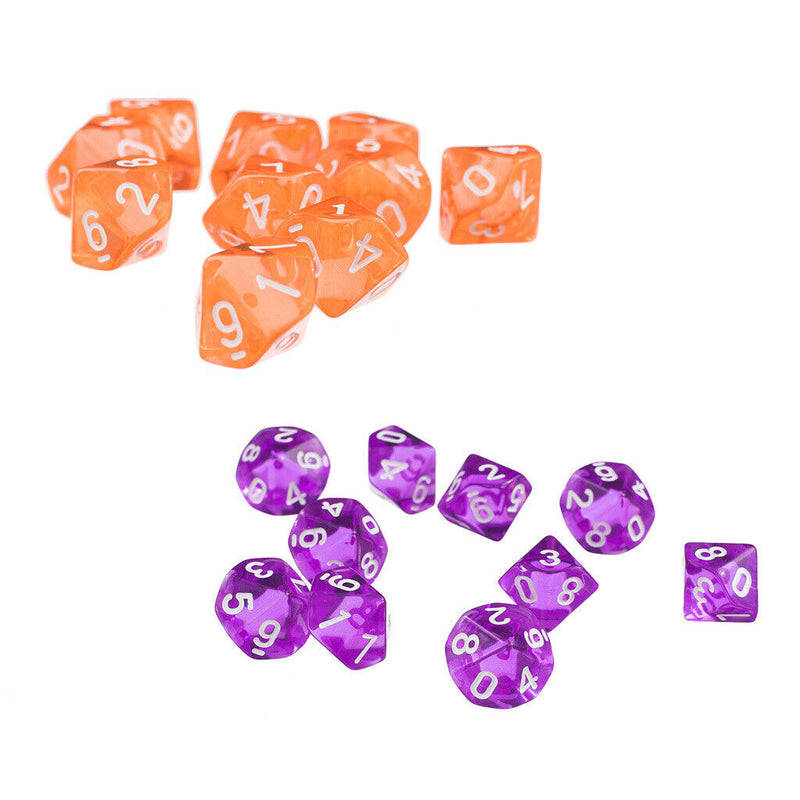 Pack / 20Pcs   Polyhedral   Dice   D10   Set   for    DND   RPG   MTG   Game