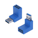 2 Pieces 90 Degree USB 3.0 up Down Male to Female Extension Adapter Coupler
