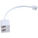 RJ11 6P4C phone splitter 1 male 2 female - white