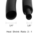532Pcs Heat Shrink Tubing Black Heat Shrink Tube Wire Shrink Wrap Ratio 2:1