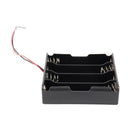 Black 4 x 3.7V 18650 Pointed Tip Batteries Battery Holder Case w Wire Leads I2U2