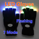 Flashing Gloves Glow 7 Mode LED Rave Light Finger Lighting Mitt Black