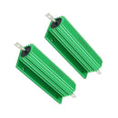 100W 25 Ohm Green Aluminum Housed Wirewound Resistors 2 Pcs G3W3