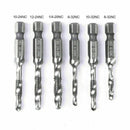 12pcs 1/4" Hex Shank Screw Thread Tap Metric SAE Combination Tap Drill Bit Tool