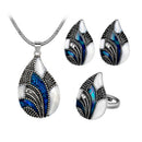 Women'S Fashion Retro 3 Pcs/Set Bride Wedding Luxury Crystal Necklace/Earri G9S2