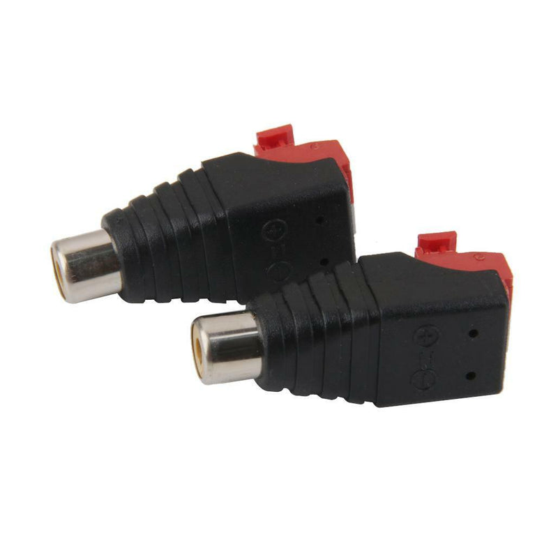 10x Speaker Wire Cable to Audio Female RCA Connector Adapter Plug