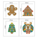 4pcs DIY Full Drill Special Shaped Diamond Painting Xmas Tree Elk Key Chain