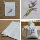 2x Small White Drawstring Gift Bag Cotton Cloth Jewelry Pouch Wedding Embroidery
