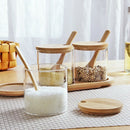 Glass Seasoning Jar Box Sugar Bowl Flavoring Jar Multi-Function Seasoning B