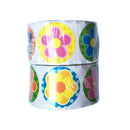 Pack Of 2 Colorful Flower Stickers Roll 1.5 Inch (100Pcs Per Roll)