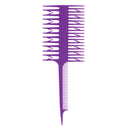 Salon 3-Way Weaver Weaving Comb Hair Dyeing Sectioning Highlighting Purple