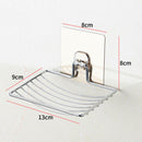 Kitchen Bathroom Self-adhesive Soap Dish Holder Wall Mounted Stainless Steel x1